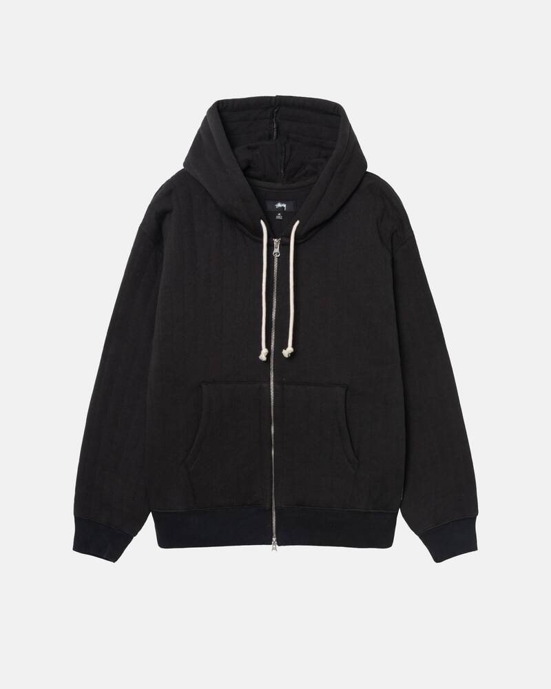 VERTICAL QUILTED ZIP HOODIE