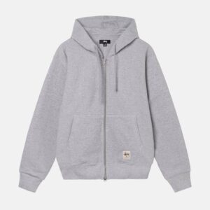 DOUBLE FACE LABEL ZIP HOODIE