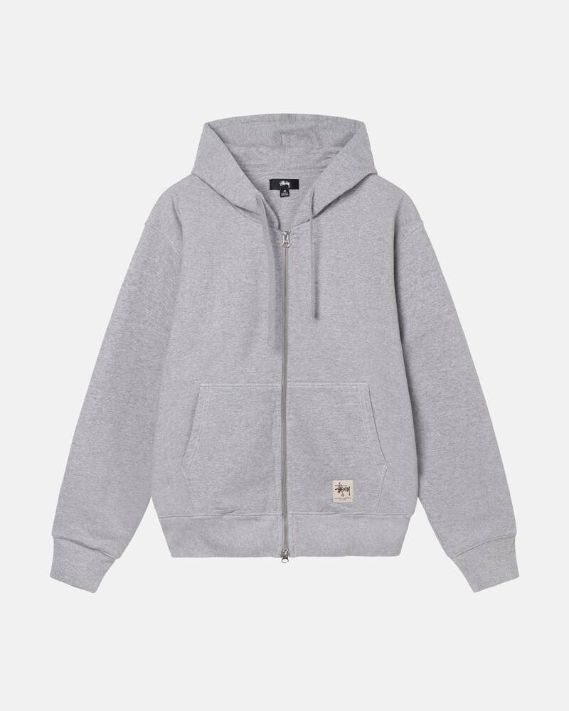 DOUBLE FACE LABEL ZIP HOODIE