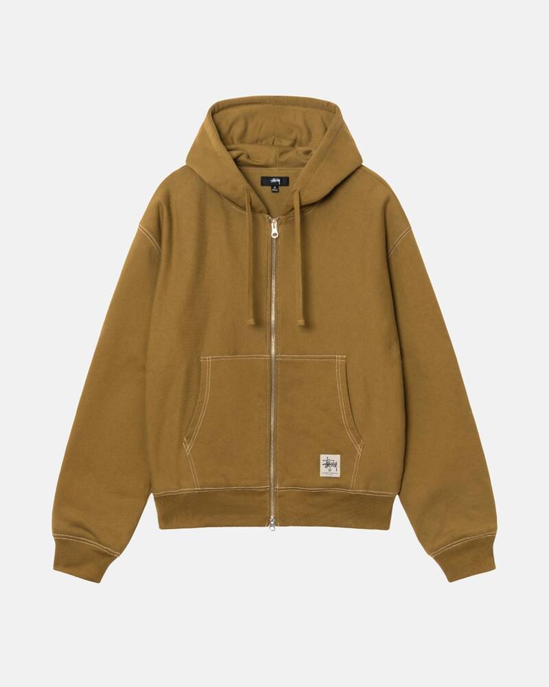 DOUBLE FACE LABEL ZIP HOODIE