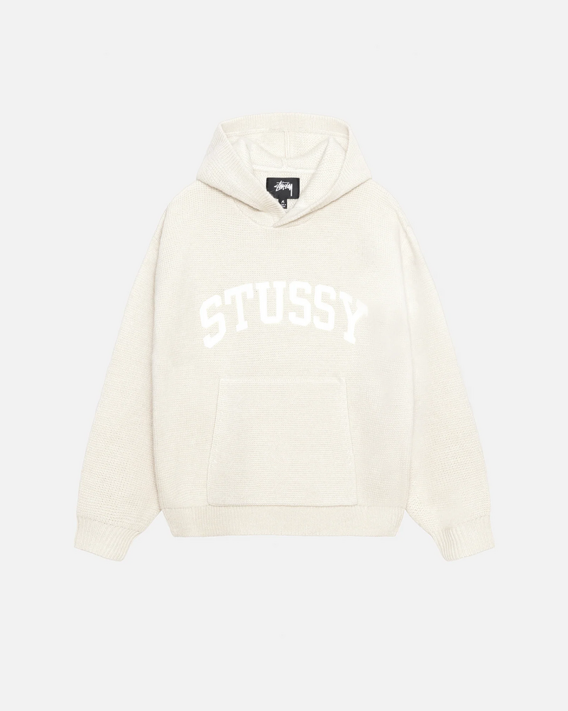 FELT PATCH KNIT HOODIE