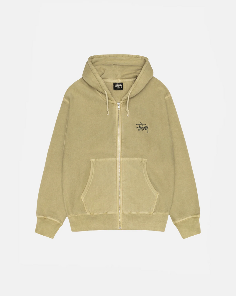 BASIC STÜSSY ZIP HOODIE PIGMENT DYED