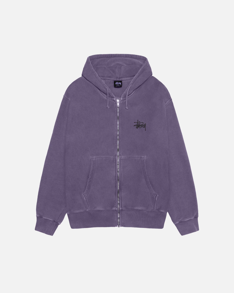 BASIC STÜSSY ZIP HOODIE PIGMENT DYED