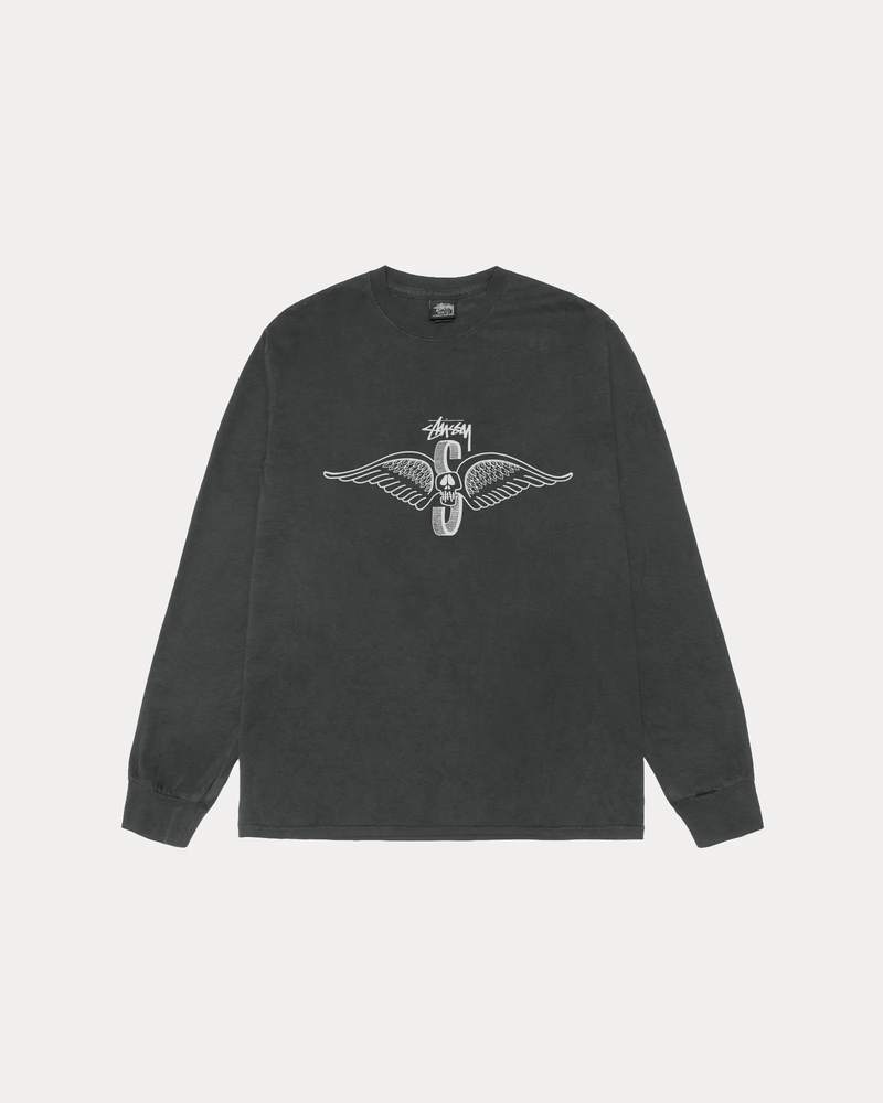 SKULL WINGS LS TEE PIGMENT DYED