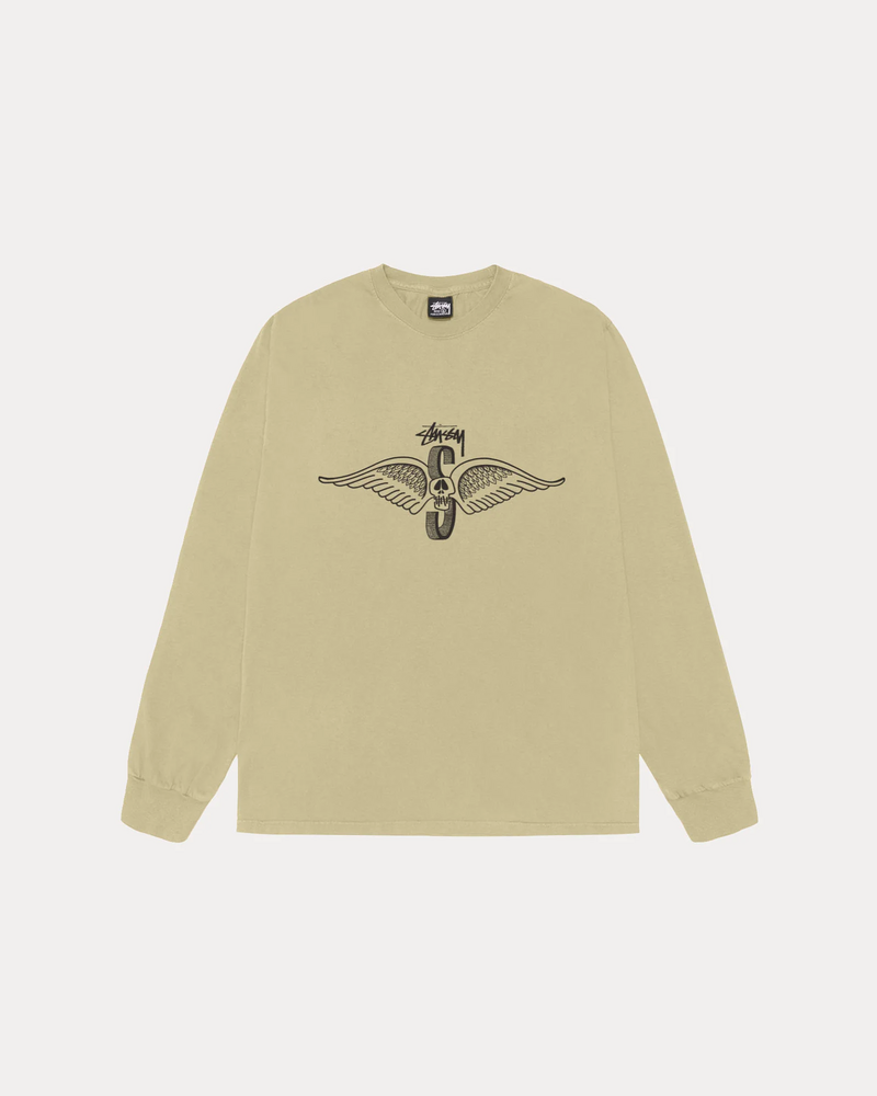 SKULL WINGS LS TEE PIGMENT DYED