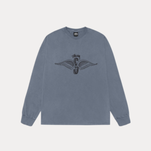 SKULL WINGS LS TEE PIGMENT DYED