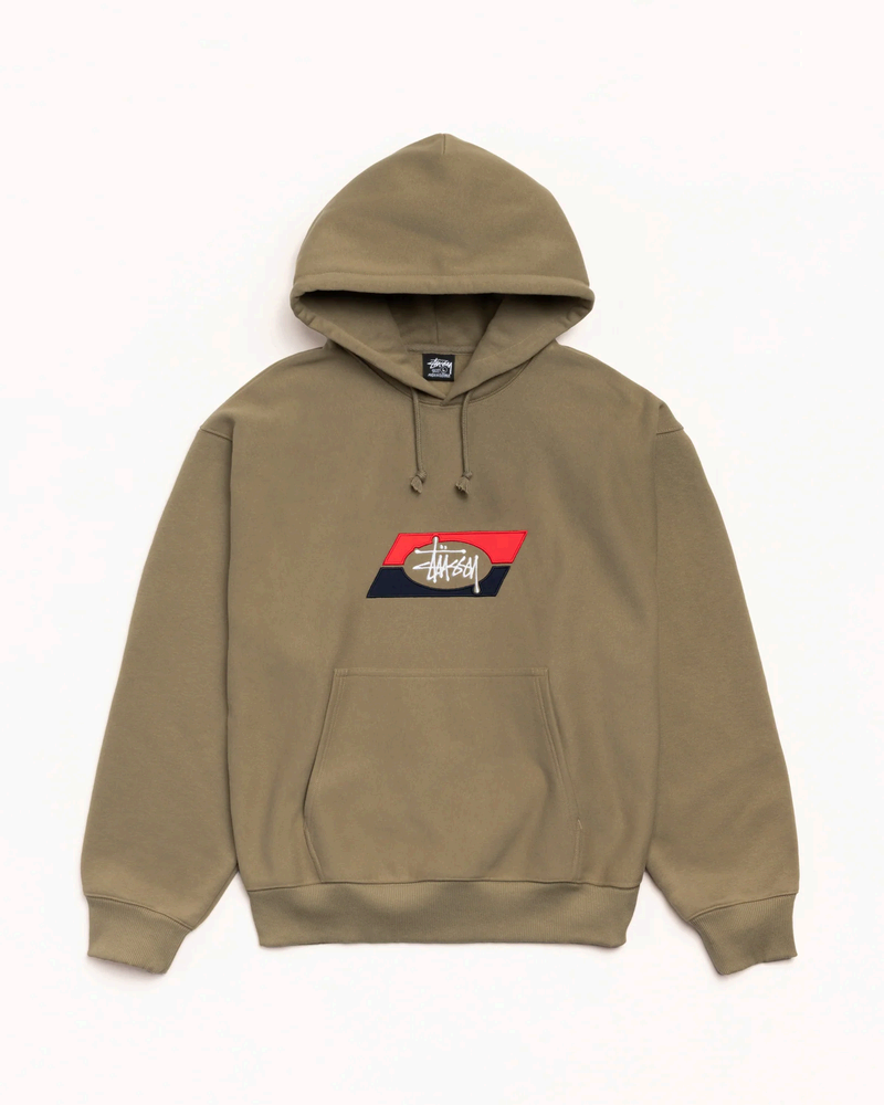 DOUBLE STRIPE EMBROIDERED HOODIE